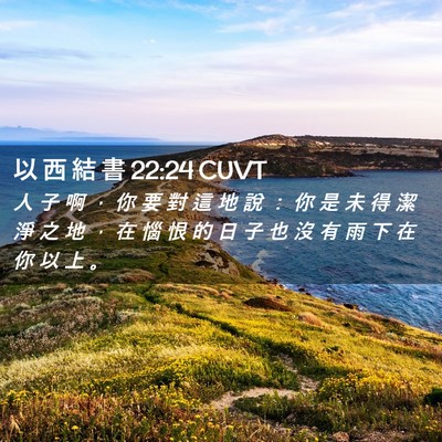 Picture 02 - 以 西 結 書 22:24 CUVT - 人 子 啊 ， 你 要 對 這 地 說 ： 你 - Bible Verse Picture