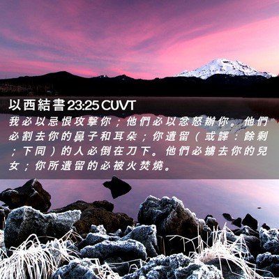 Picture 02 - 以 西 結 書 23:25 CUVT - 我 必 以 忌 恨 攻 擊 你 ； 他 們 必 - Bible Verse Picture