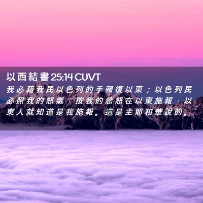 Picture 02 - 以 西 結 書 25:14 CUVT - 我 必 藉 我 民 以 色 列 的 手 報 復 - Bible Verse Picture