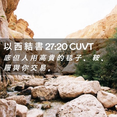 Picture 02 - 以 西 結 書 27:20 CUVT - 底 但 人 用 高 貴 的 毯 子 、 鞍 、 - Bible Verse Picture