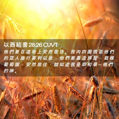 Picture 02 - 以 西 結 書 28:26 CUVT - 他 們 要 在 這 地 上 安 然 居 住 。 - Bible Verse Picture