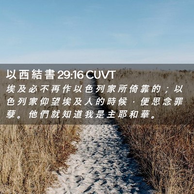 Picture 02 - 以 西 結 書 29:16 CUVT - 埃 及 必 不 再 作 以 色 列 家 所 倚 - Bible Verse Picture