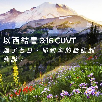 Picture 02 - 以 西 結 書 3:16 CUVT - 過 了 七 日 ， 耶 和 華 的 話 臨 到 - Bible Verse Picture