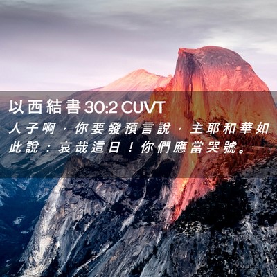 Picture 02 - 以 西 結 書 30:2 CUVT - 人 子 啊 ， 你 要 發 預 言 說 ， 主 - Bible Verse Picture