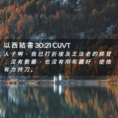 Picture 02 - 以 西 結 書 30:21 CUVT - 人 子 啊 ， 我 已 打 折 埃 及 王 法 - Bible Verse Picture