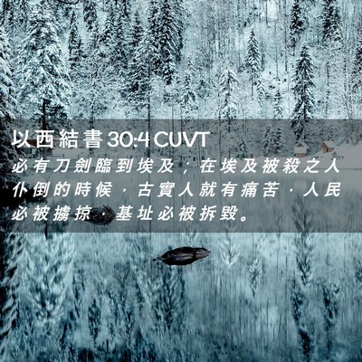 Picture 02 - 以 西 結 書 30:4 CUVT - 必 有 刀 劍 臨 到 埃 及 ； 在 埃 及 - Bible Verse Picture