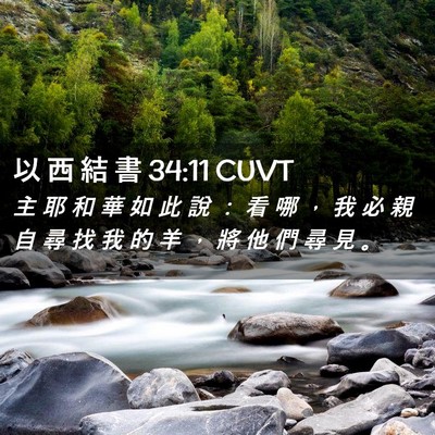 Picture 02 - 以 西 結 書 34:11 CUVT - 主 耶 和 華 如 此 說 ： 看 哪 ， 我 - Bible Verse Picture