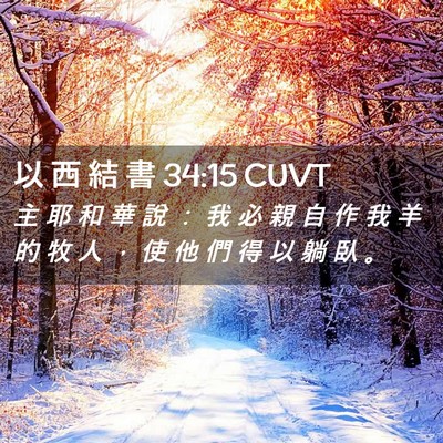 Picture 02 - 以 西 結 書 34:15 CUVT - 主 耶 和 華 說 ： 我 必 親 自 作 我 - Bible Verse Picture