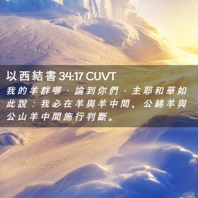 Picture 02 - 以 西 結 書 34:17 CUVT - 我 的 羊 群 哪 ， 論 到 你 們 ， 主 - Bible Verse Picture