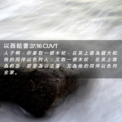 Picture 02 - 以 西 結 書 37:16 CUVT - 人 子 啊 ， 你 要 取 一 根 木 杖 ， - Bible Verse Picture