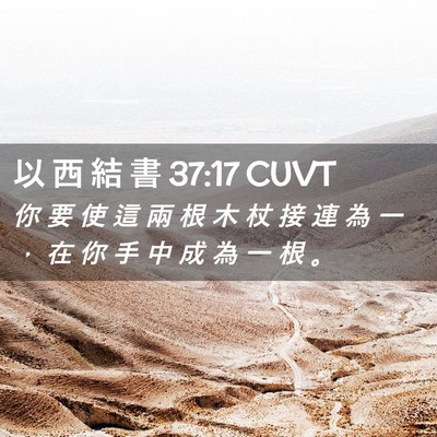 Picture 02 - 以 西 結 書 37:17 CUVT - 你 要 使 這 兩 根 木 杖 接 連 為 一 - Bible Verse Picture