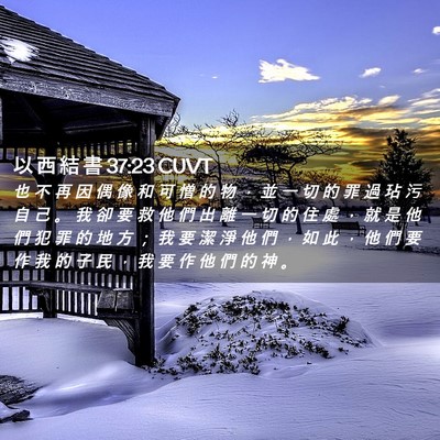 Picture 02 - 以 西 結 書 37:23 CUVT - 也 不 再 因 偶 像 和 可 憎 的 物 ， - Bible Verse Picture