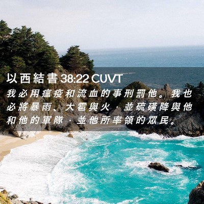 Picture 02 - 以 西 結 書 38:22 CUVT - 我 必 用 瘟 疫 和 流 血 的 事 刑 罰 - Bible Verse Picture