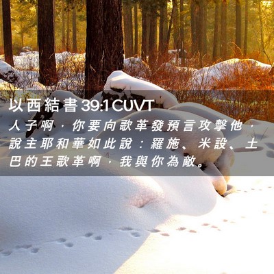 Picture 02 - 以 西 結 書 39:1 CUVT - 人 子 啊 ， 你 要 向 歌 革 發 預 言 - Bible Verse Picture