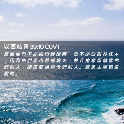 Picture 02 - 以 西 結 書 39:10 CUVT - 甚 至 他 們 不 必 從 田 野 撿 柴 ， - Bible Verse Picture