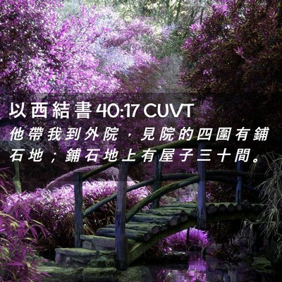 Picture 02 - 以 西 結 書 40:17 CUVT - 他 帶 我 到 外 院 ， 見 院 的 四 圍 - Bible Verse Picture