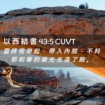 Picture 02 - 以 西 結 書 43:5 CUVT - 靈 將 我 舉 起 ， 帶 入 內 院 ， 不 - Bible Verse Picture