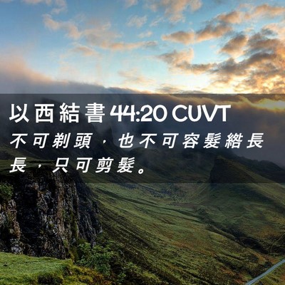 Picture 02 - 以 西 結 書 44:20 CUVT - 不 可 剃 頭 ， 也 不 可 容 髮 綹 長 - Bible Verse Picture