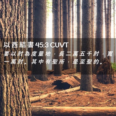 Picture 02 - 以 西 結 書 45:3 CUVT - 要 以 肘 為 度 量 地 ， 長 二 萬 五 - Bible Verse Picture