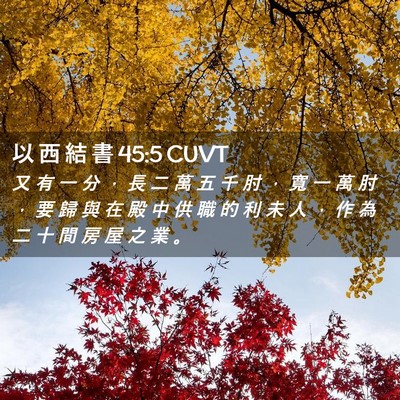 Picture 02 - 以 西 結 書 45:5 CUVT - 又 有 一 分 ， 長 二 萬 五 千 肘 ， - Bible Verse Picture