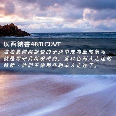 Picture 02 - 以 西 結 書 48:11 CUVT - 這 地 要 歸 與 撒 督 的 子 孫 中 成 - Bible Verse Picture