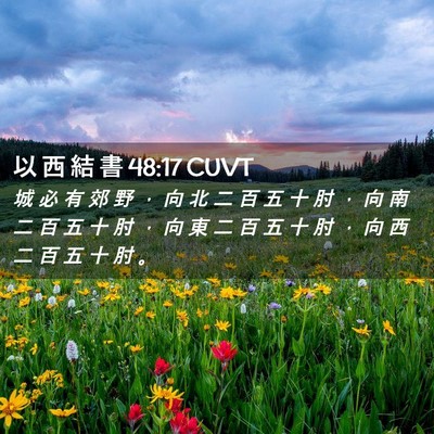 Picture 02 - 以 西 結 書 48:17 CUVT - 城 必 有 郊 野 ， 向 北 二 百 五 十 - Bible Verse Picture