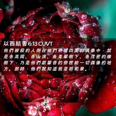 Picture 02 - 以 西 結 書 6:13 CUVT - 他 們 被 殺 的 人 倒 在 他 們 祭 壇 - Bible Verse Picture