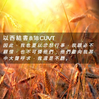 Picture 02 - 以 西 結 書 8:18 CUVT - 因 此 ， 我 也 要 以 忿 怒 行 事 ， - Bible Verse Picture