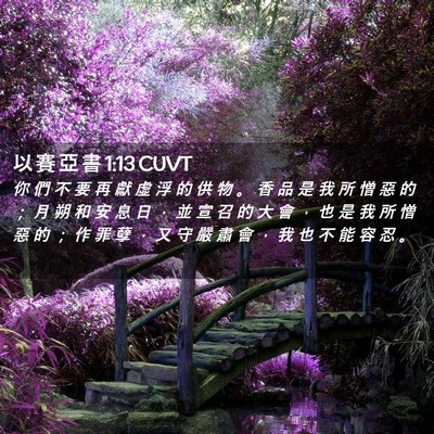 Picture 02 - 以 賽 亞 書 1:13 CUVT - 你 們 不 要 再 獻 虛 浮 的 供 物 。 - Bible Verse Picture