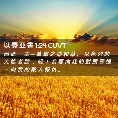 Picture 02 - 以 賽 亞 書 1:24 CUVT - 因 此 ， 主 ─ 萬 軍 之 耶 和 華 、 - Bible Verse Picture