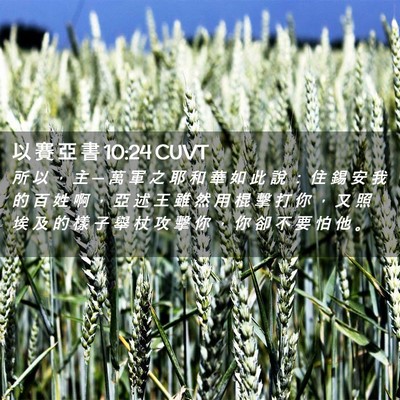 Picture 02 - 以 賽 亞 書 10:24 CUVT - 所 以 ， 主 ─ 萬 軍 之 耶 和 華 如 - Bible Verse Picture