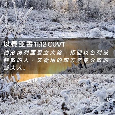 Picture 02 - 以 賽 亞 書 11:12 CUVT - 他 必 向 列 國 豎 立 大 旗 ， 招 回 - Bible Verse Picture
