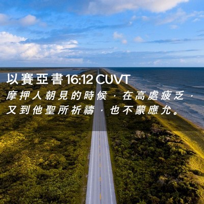 Picture 02 - 以 賽 亞 書 16:12 CUVT - 摩 押 人 朝 見 的 時 候 ， 在 高 處 - Bible Verse Picture