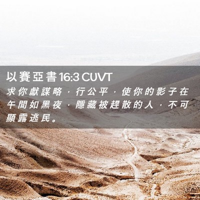Picture 02 - 以 賽 亞 書 16:3 CUVT - 求 你 獻 謀 略 ， 行 公 平 ， 使 你 - Bible Verse Picture