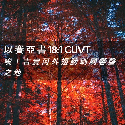 Picture 02 - 以 賽 亞 書 18:1 CUVT - 唉 ！ 古 實 河 外 翅 膀 刷 刷 響 聲 - Bible Verse Picture