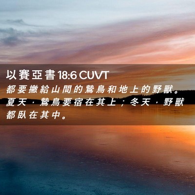 Picture 02 - 以 賽 亞 書 18:6 CUVT - 都 要 撇 給 山 間 的 鷙 鳥 和 地 上 - Bible Verse Picture