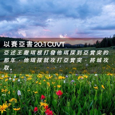 Picture 02 - 以 賽 亞 書 20:1 CUVT - 亞 述 王 撒 珥 根 打 發 他 珥 探 到 - Bible Verse Picture