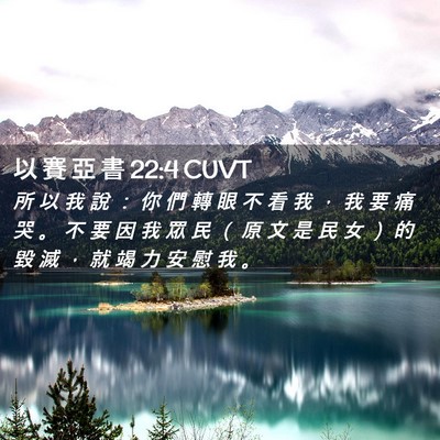 Picture 02 - 以 賽 亞 書 22:4 CUVT - 所 以 我 說 ： 你 們 轉 眼 不 看 我 - Bible Verse Picture