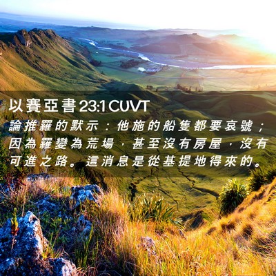 Picture 02 - 以 賽 亞 書 23:1 CUVT - 論 推 羅 的 默 示 ： 他 施 的 船 隻 - Bible Verse Picture
