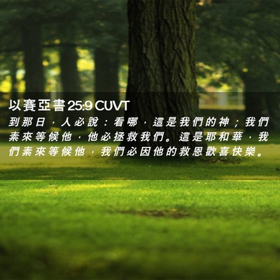 Picture 02 - 以 賽 亞 書 25:9 CUVT - 到 那 日 ， 人 必 說 ： 看 哪 ， 這 - Bible Verse Picture