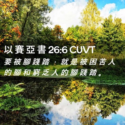 Picture 02 - 以 賽 亞 書 26:6 CUVT - 要 被 腳 踐 踏 ， 就 是 被 困 苦 人 - Bible Verse Picture