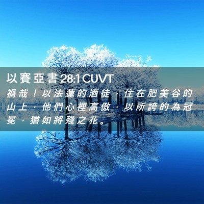Picture 02 - 以 賽 亞 書 28:1 CUVT - 禍 哉 ！ 以 法 蓮 的 酒 徒 ， 住 在 - Bible Verse Picture