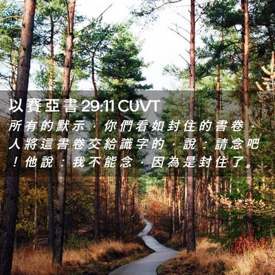 Picture 02 - 以 賽 亞 書 29:11 CUVT - 所 有 的 默 示 ， 你 們 看 如 封 住 - Bible Verse Picture