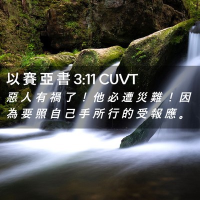 Picture 02 - 以 賽 亞 書 3:11 CUVT - 惡 人 有 禍 了 ！ 他 必 遭 災 難 ！ - Bible Verse Picture