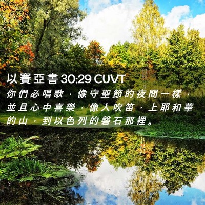Picture 02 - 以 賽 亞 書 30:29 CUVT - 你 們 必 唱 歌 ， 像 守 聖 節 的 夜 - Bible Verse Picture