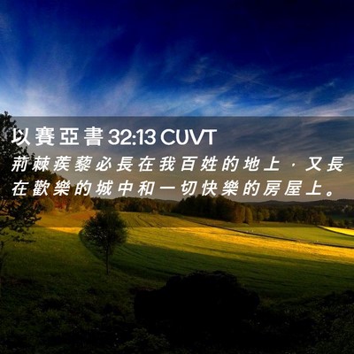 Picture 02 - 以 賽 亞 書 32:13 CUVT - 荊 棘 蒺 藜 必 長 在 我 百 姓 的 地 - Bible Verse Picture