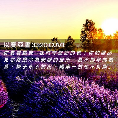 Picture 02 - 以 賽 亞 書 33:20 CUVT - 你 要 看 錫 安 ─ 我 們 守 聖 節 的 - Bible Verse Picture