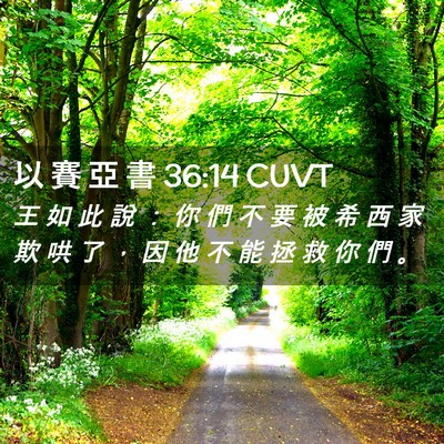 Picture 02 - 以 賽 亞 書 36:14 CUVT - 王 如 此 說 ： 你 們 不 要 被 希 西 - Bible Verse Picture