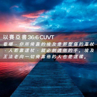 Picture 02 - 以 賽 亞 書 36:6 CUVT - 看 哪 ， 你 所 倚 靠 的 埃 及 是 那 - Bible Verse Picture