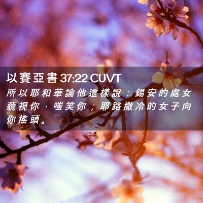 Picture 02 - 以 賽 亞 書 37:22 CUVT - 所 以 耶 和 華 論 他 這 樣 說 ： 錫 - Bible Verse Picture